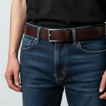 %100 Hakiki Deri 3,5 cm Siyah-Acı Kahverengi 2'li Kemer Set