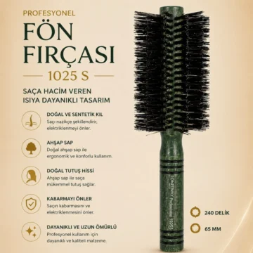 1025 S Profesyonel Fön Fırçası – Saça Hacim Veren Isıya Dayanıklı Tasarım
