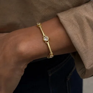 14K Görünümlü Liora Gold Stone Bileklik