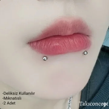 2 Adet Mıknatıslı Deliksiz Piercing Dudak Kulak Burun Piercing Fake Piercing
