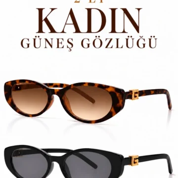 2 Li Siyah Leopar G Model Uv400 Korumalı Kadın Güneş Gözlüğü