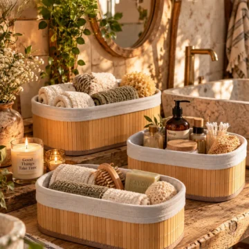 2084 Dikdörtgen 3lü Pinterest Sepet Bambu Sepet seti Dekoratif Banyo Mutfak Düzenleyici Organizeri