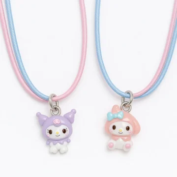 2li Kuromi Hello Kity My Melody Tasatımlı Pembe Mavi İpli Çocuk Kolyesi