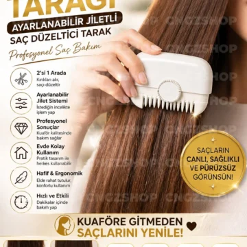 2’si 1 Arada Saç Kırık Alma Tarağı | Ayarlanabilir Jiletli Saç Düzeltici Tarak Profesyonel Saç Bakım
