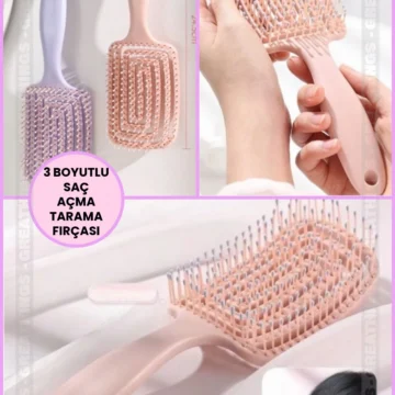 3 Boyutlu Saç Açma/Tarama Fırçası Kolay Tarama