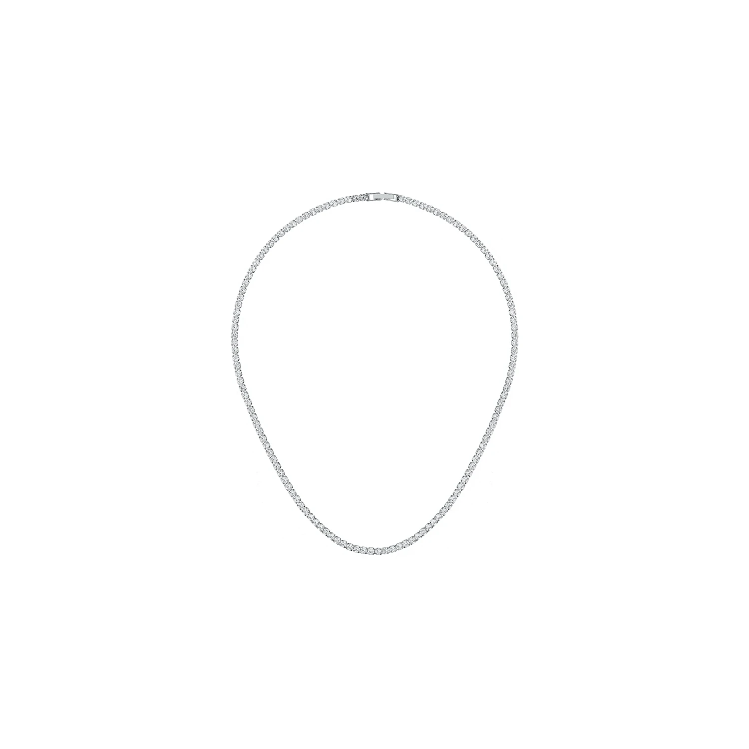 3 mm Beyaz Rhodium Su Yolu Kolye Zirkon Taşlı Kadınlar İçin Özel