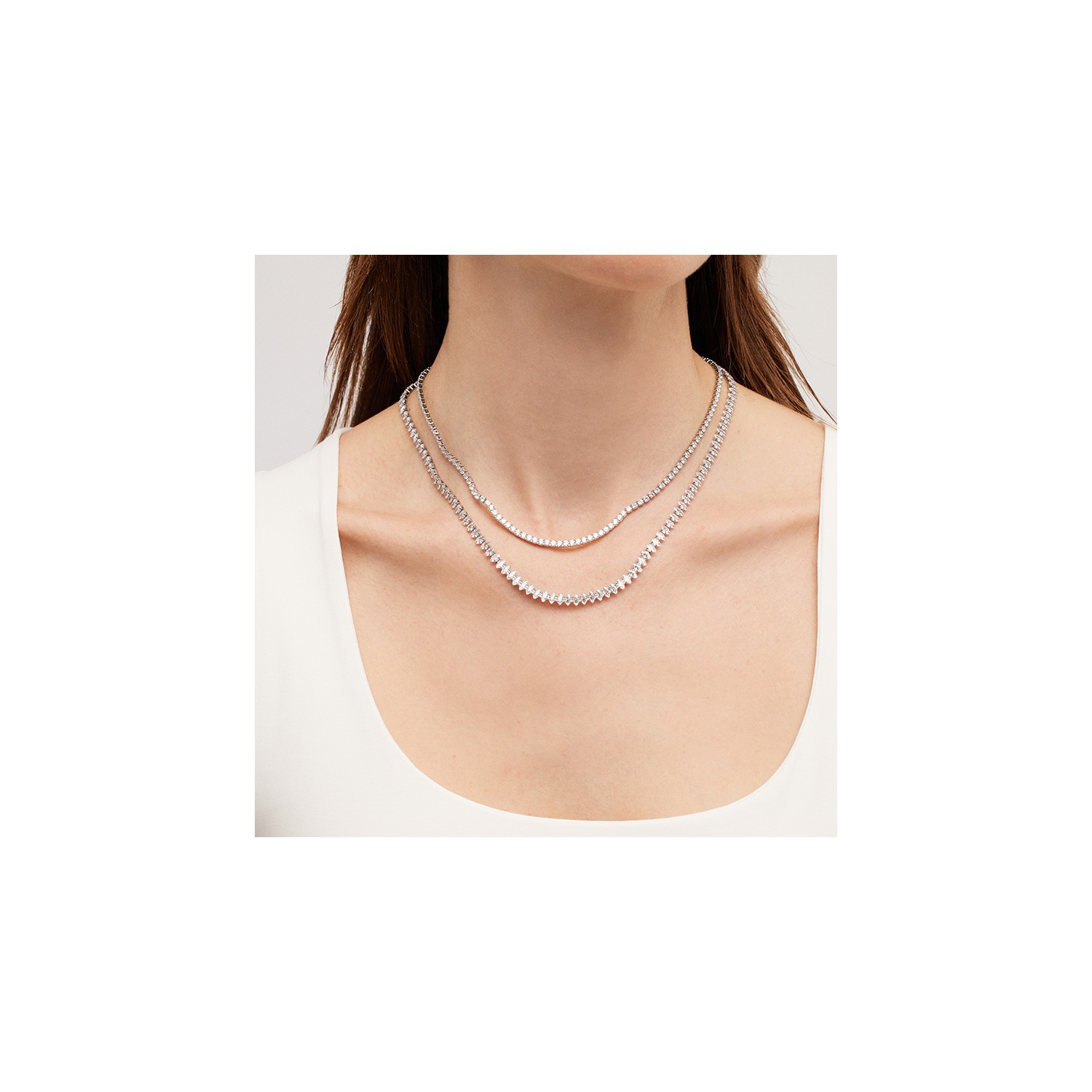 3 mm Beyaz Rhodium Su Yolu Kolye Zirkon Taşlı Kadınlar İçin Özel - Görsel 7