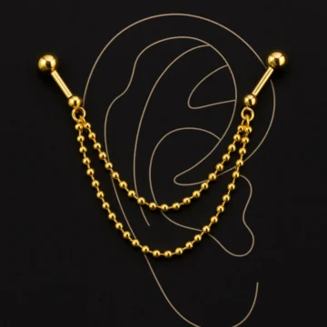 316l Cerrahi Çelik Çift Zincir Çelik Köprü / Industrial Piercing