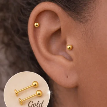 316L Cerrahi Çelik Top Piercing – Kulak, Tragus, Helix, Dudak, Burun & Dil Uyumlu (2 Adet)