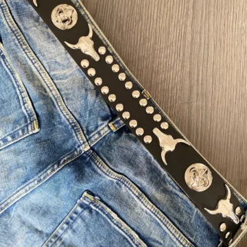 4.cm aksesuarlı metalci pnk vintage kemer