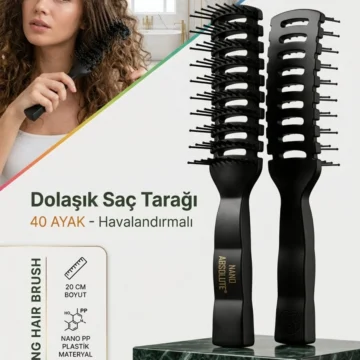40 AYAK - Dolaşık Saç Tarağı Kavisli Havalandırmalı 720344
