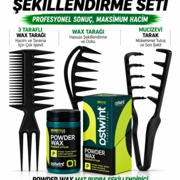 4’lü Saç Şekillendirme Seti – Stone Heads Mat Pudra ve 3 Farklı Tarak