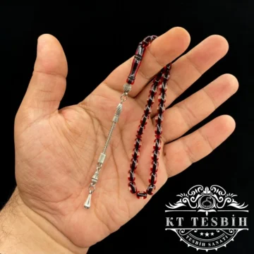 4x7 mm BİLEK BOY KAPLAMA PÜSKÜLLÜ SÜRMELİ TOZ KEHRİBAR TESBİH