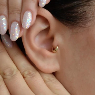 5 Mm Mini Halka Piercing 14 K Gold Renk Forward Helix Tragus Piercing Daith Helix
