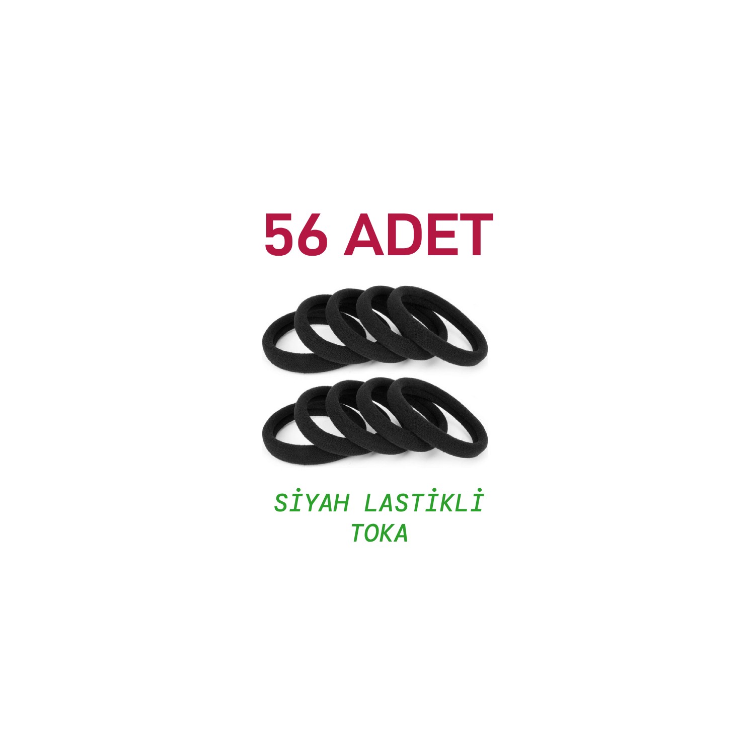 56 Adet Siyah Saç Tokası Esnek Havlu Lastik - Görsel 6