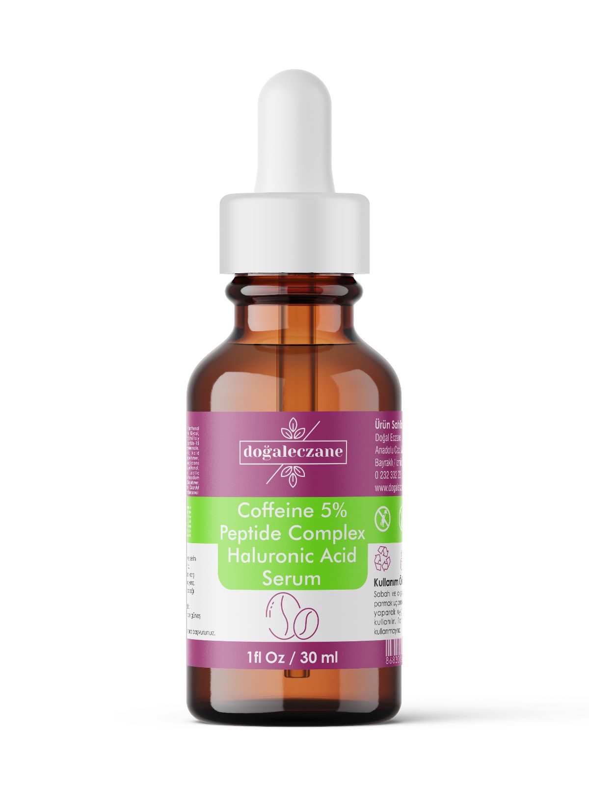 Caffeine %5 + Peptide Complex + Hyaluronic Acid %1 Serum 30 ml