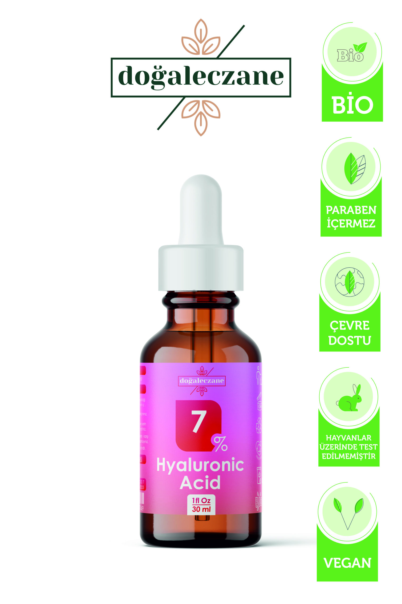 Kuru Ciltler için Nemlendirici Hyaluronik Asit %7 Serum