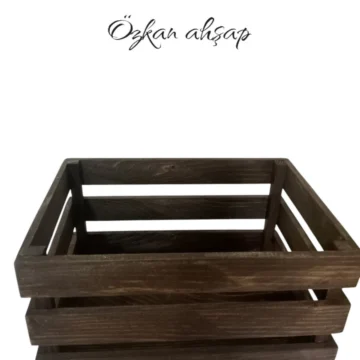 Ahşap sepet kasa organizer dizayn,sepet, kitaplık (Büyük Boy) Özkan ahşap