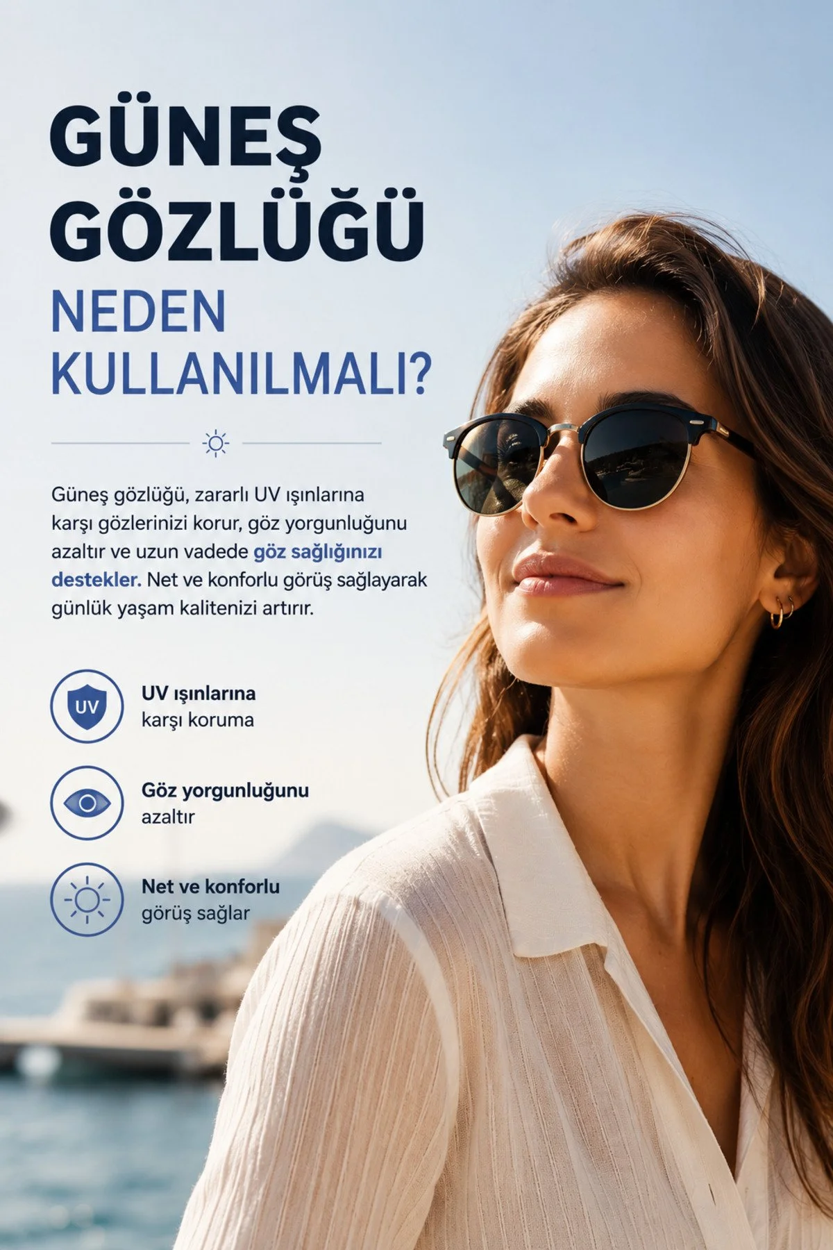 Alev 56 Ekartman Unisex Kadın Uv400 Korumalı Oval Gold Siyah NyIon Cam Metal Güneş Gözlüğü - Görsel 10