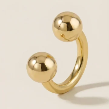 Altın Renkli Cerrahi Çelik 6 mm Yarım Halka Piercing - Helix, Tragus, Smiley, Kıkırdak