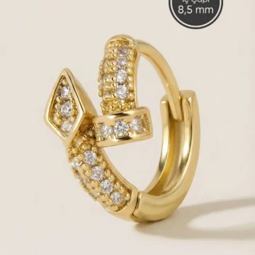 Altın Renkli Cerrahi Çelik Sarmal Çivi Model Halka Piercing – Helix, Kıkırdak, Lobe