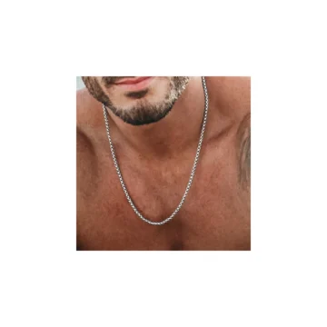 Arnavut Zinciri Örme Erkek Çelik Kolye Zincir 3mm
