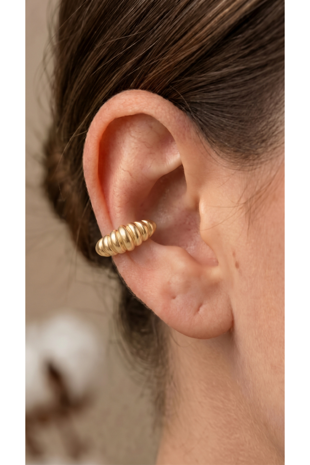 AURRARİ Kadın Altın Kaplama 6'lı Earcuff Küpe Seti