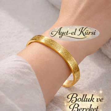 Ayetel Kürsi Bileklik Seti Paslanmaz Çelik Ayarlanabilir Bileklik