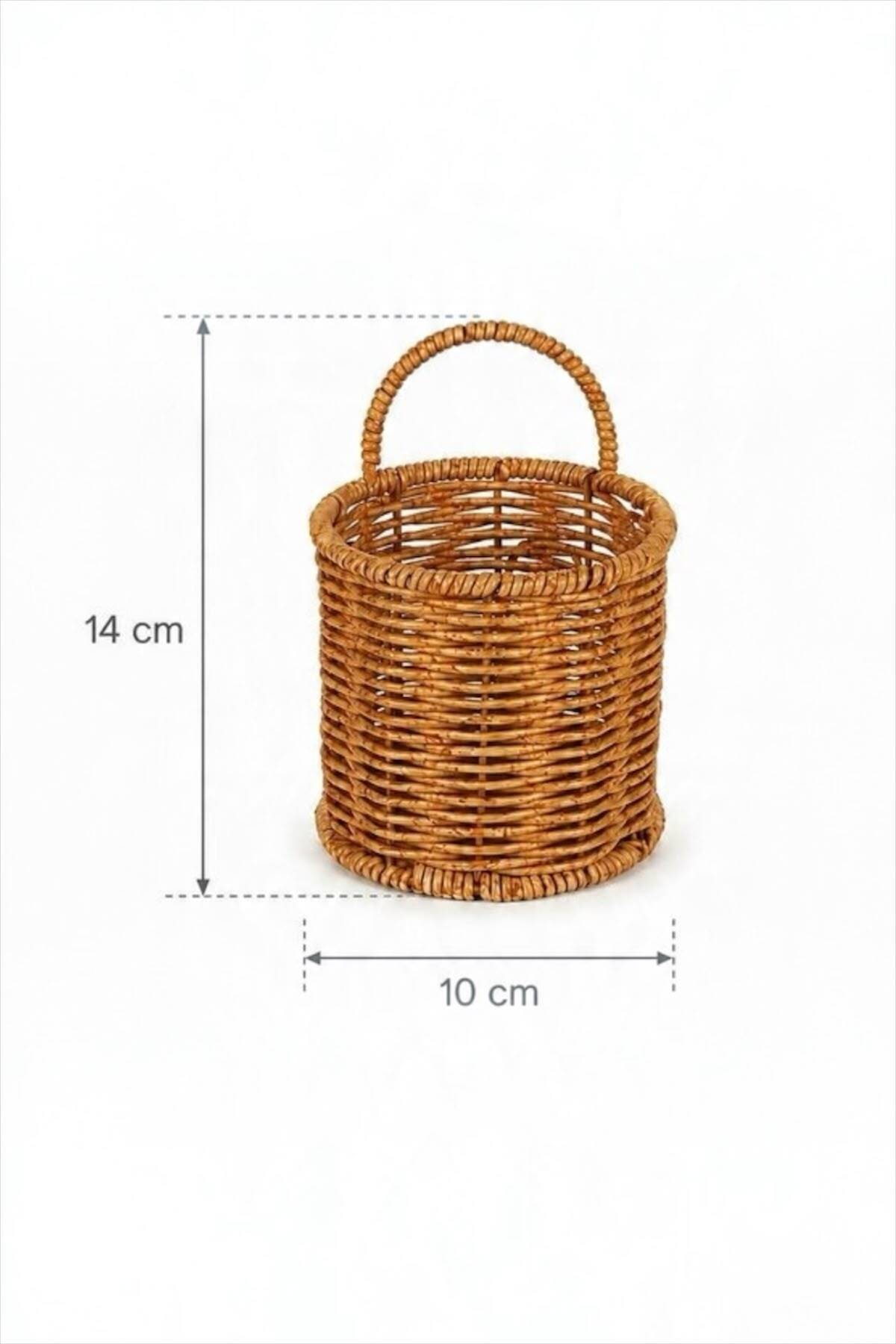 Bayev Favorite 9238 Rattan Asılabilir Mini Sepet Çok Amaçlı Düzenleyici Kaşıklık, Çiçeklik