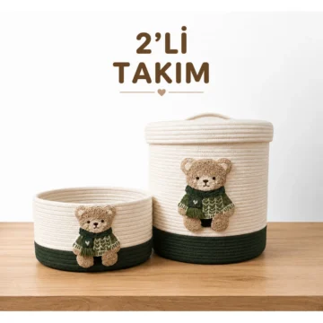 Bebek Çocuk Odası ,Düzenleyici Punch İşlemeli Saklama Kutusu, Oyuncak Sepeti, hasır sepet