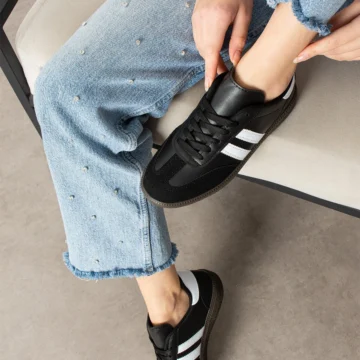 Bej Kahve Unisex Kadın Erkek Şeritli Rahat Taban Günlük Sneaker Spor Ayakkabı Sm03