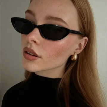 Bella Vintage Cat Eye Güneş Gözlüğü Siyah | Kılıf ve Silme Bezi Hediyeli