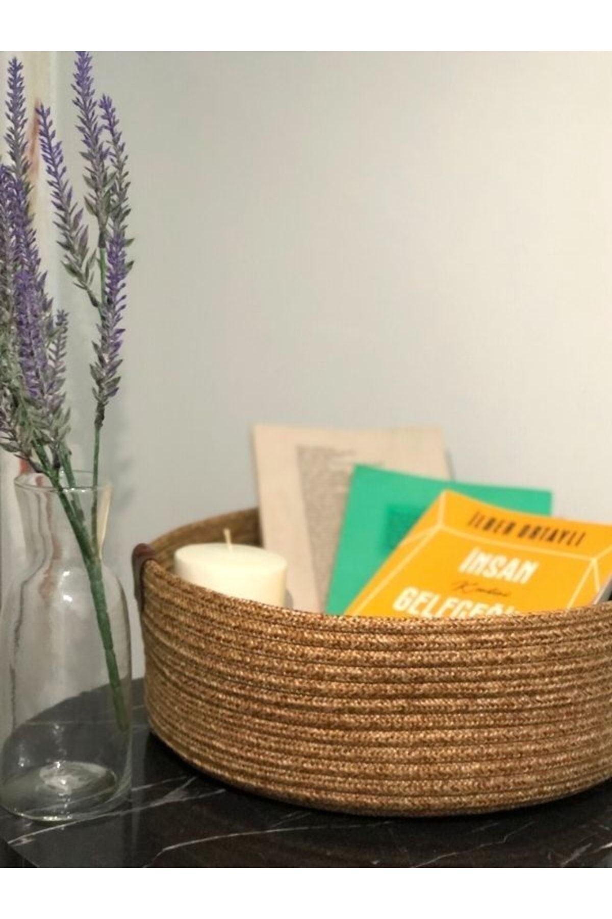BEVEZ HOME Bohça, Çok Amaçlı Sepet, Banyo Ve Mutfak Organizeri Hasır 25x10