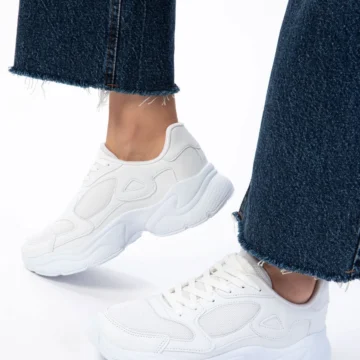Beyaz-Pudra-Mavi Kadın Sneaker 18147