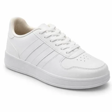 Beyaz Spor Ayakkabı Bağcıklı Günlük sneaker Rahat Taban