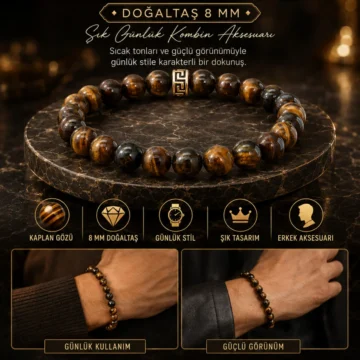 Bileklik Doğaltaş Sıkma Lapis Lazuli 8 mm - İletişim Odaklanma ve Bilgelik