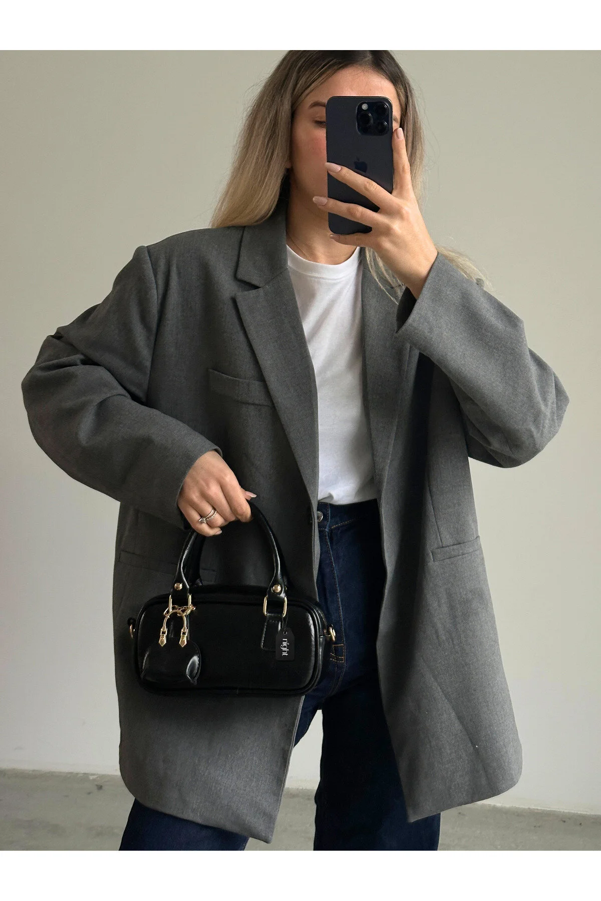 Bonnie Model Siyah Charm Hediyeli Kadın El Ve Omuz Çantası - Görsel 12