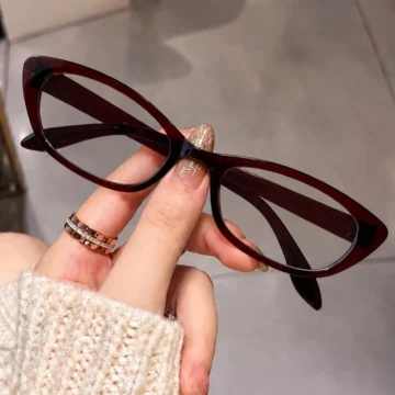 Bordo 50 Ekartman Cat Eye Kemik Şeffaf Kadın Erkek Unisex Mavi Işık Korumalı Ekran Gözlüğü Gözlük