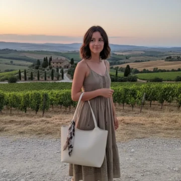 BORDO Kadın Fularlı Fermuarlı Kapamalı Kavisli Shopper El Ve Omuz Çantası