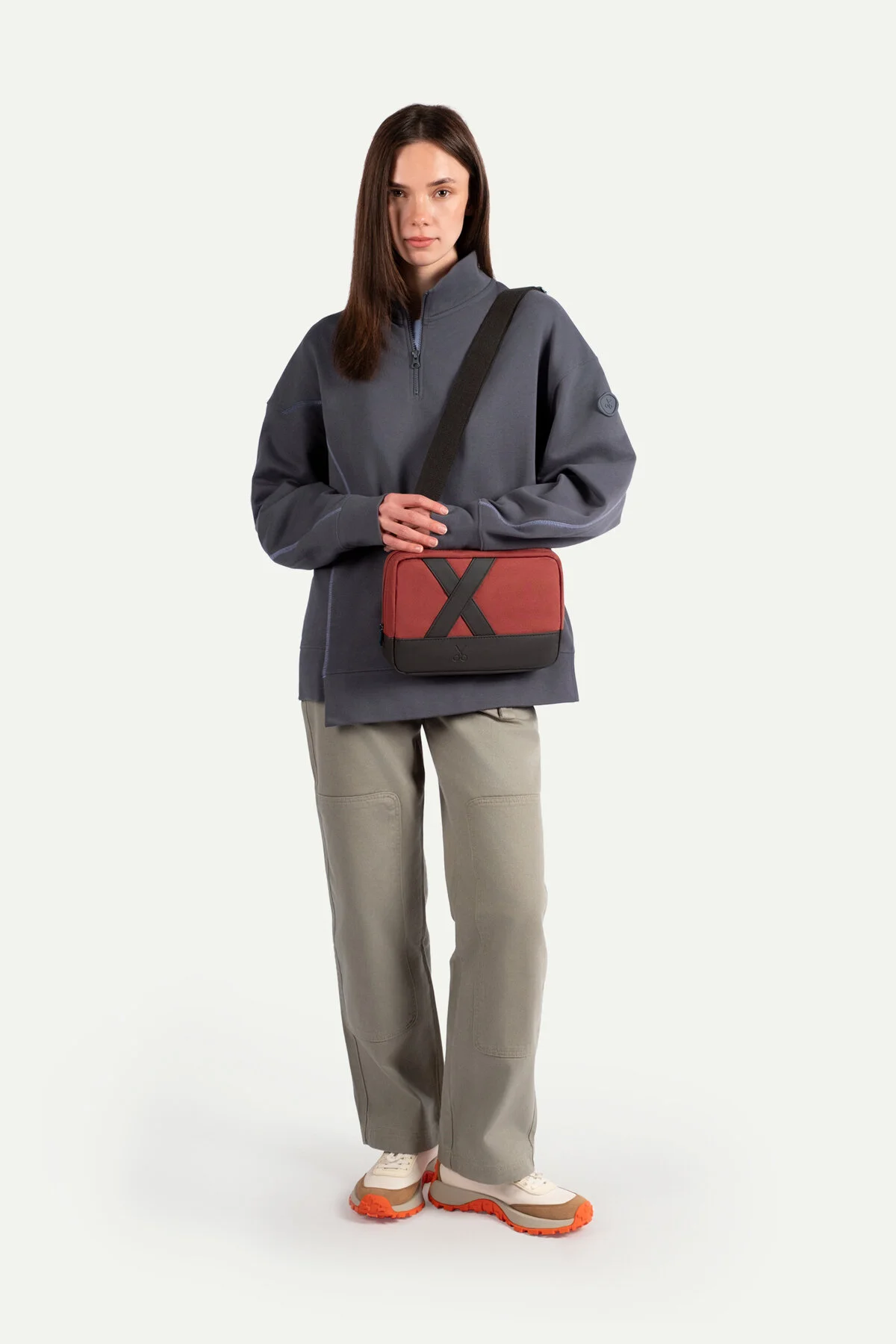 Bordo Unisex Çapraz Çanta | (Nougrod - Brick) - Görsel 7