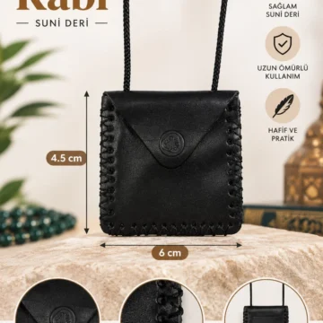 Boş Suni Deri Cevşen Kabı Kılıfı Askılı Dikdörtgen Model 6x4.5 cm