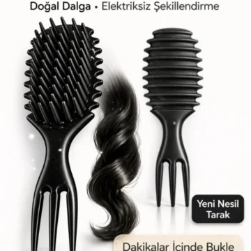 Bukle Tarağı Kıvırcık Saç Tarağı Saç Şekillendirici Tarak Saç Masaj Tarağı Mucizevi Tarak Saç Şekillendirme Seti Çok Amaçlı Kullanım Silikon Uçlar İle Yeni Nesil Sihirli Tarak Saç Fırçası Ve Tarak