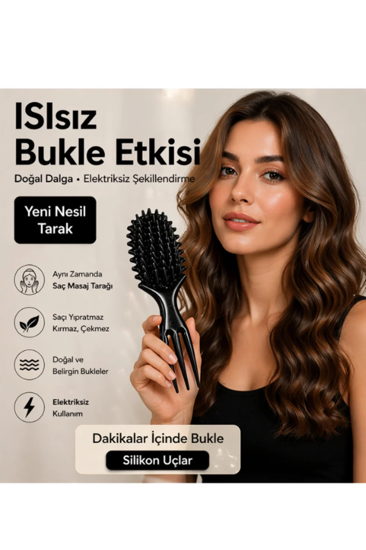 Bukle Tarağı Kıvırcık Saç Tarağı Saç Şekillendirici Tarak Saç Masaj Tarağı Mucizevi Tarak Saç Şekillendirme Seti Çok Amaçlı Kullanım Silikon Uçlar İle Yeni Nesil Sihirli Tarak Saç Fırçası Ve Tarak - Görsel 4