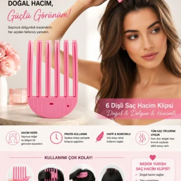 Büyük Boy Sihirli Saç Hacim Veren Klips Aparatı 6 Dişli / Hair Volume Clip/ Saç Tepesi Dolgunlaştırıcı Aparatı