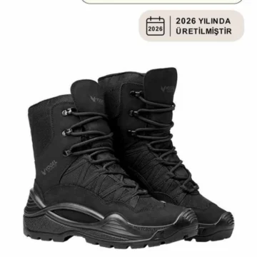 C 1490 Su Geçirmez Membranlı Kışlık Nubuck Deri Tactical Askeri Bot - Siyah/Black