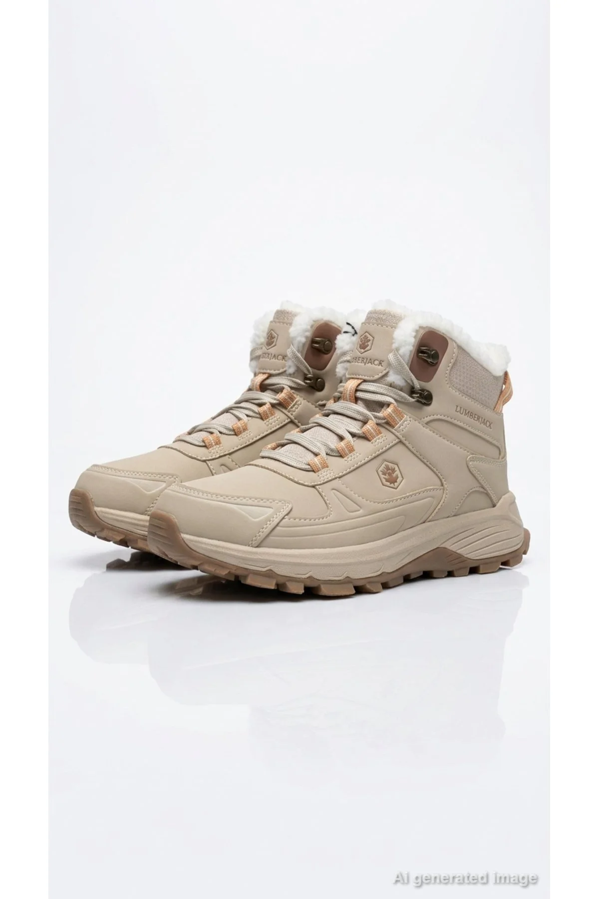 CAPRI HI 6PR Kadın Bot Outdoor İçi Peluş Kürklü Bağcıklı Kışlık Günlük Kalın Tırtıklı Taban 6PRMRV - Görsel 8