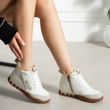 CARİNA Krem İçi Kürklü Gizli Topuk Kadın Sneakers Bot