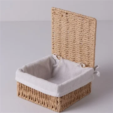 Carry 17x17x9 cm Kapaklı Sepet Naturel