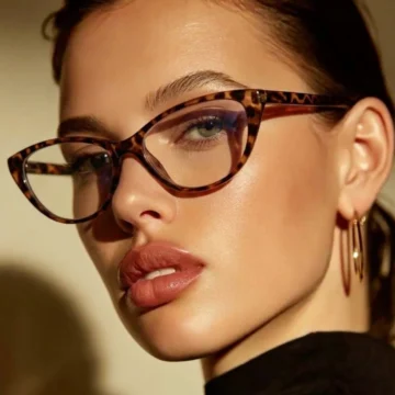 Cat Eye Leopar Mavi Işık Koruyucu Gözlük - UV400