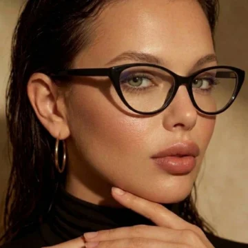 Cat Eye Siyah Mavi Işık Koruyucu Gözlük - UV400